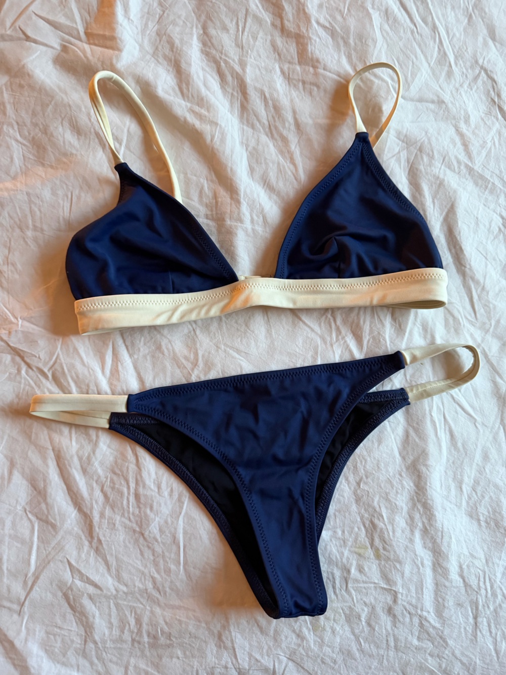 Solid & Striped Blue/Cream Bikini